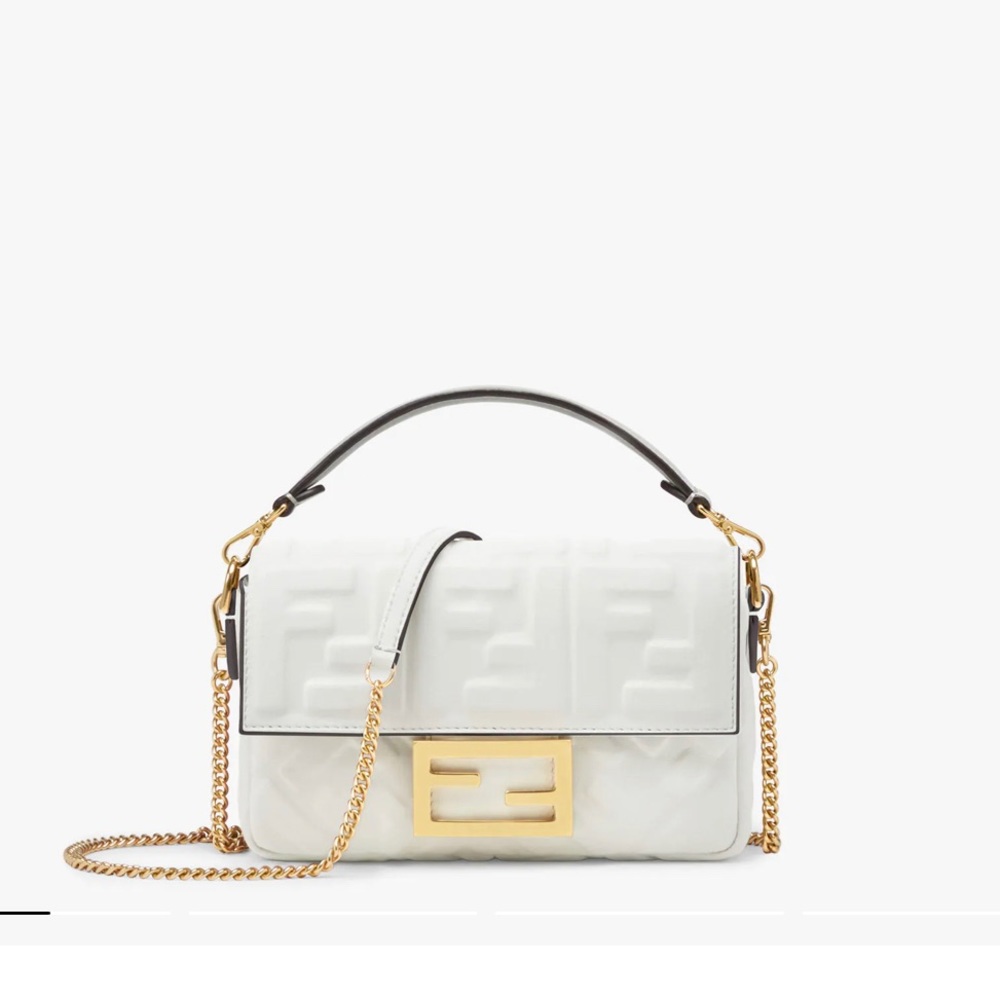 Fendi Mini Baguette, Zucca Embossed Leather
